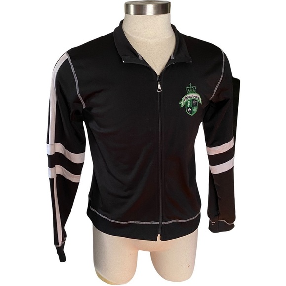 S. Oliver Sports LS Black & White Large Green Crest Full-Zip Track Jacket Large - Picture 1 of 12